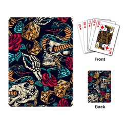 Vintage Art Tattoos Colorful Seamless Pattern Playing Cards Single Design (rectangle) by Amaryn4rt