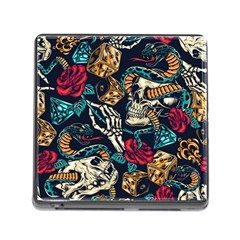 Vintage Art Tattoos Colorful Seamless Pattern Memory Card Reader (square 5 Slot) by Amaryn4rt