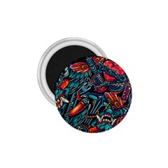 Vintage Tattoos Colorful Seamless Pattern 1 75  Magnets by Amaryn4rt