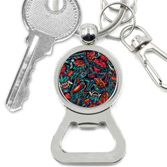 Vintage Tattoos Colorful Seamless Pattern Bottle Opener Key Chain by Amaryn4rt