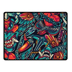 Vintage Tattoos Colorful Seamless Pattern Fleece Blanket (small) by Amaryn4rt