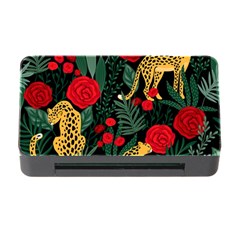 Seamless-pattern-with-leopards-and-roses-vector Memory Card Reader With Cf by Sobalvarro