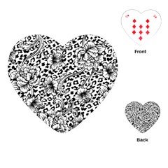 Vector-eclectic-fabric-seamless-pattern-animal-background-with-baroque-ornament Playing Cards Single Design (heart) by Sobalvarro