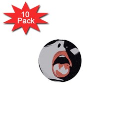 Wide Open And Ready - Kinky Girl Face In The Dark 1  Mini Buttons (10 Pack)  by Casemiro