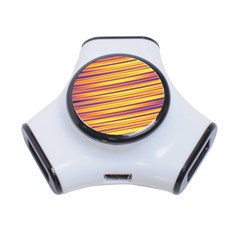 Orange Strips 3-port Usb Hub by Sparkle