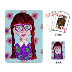 Purple Glasses Girl Wall Playing Cards Single Design (rectangle) by snowwhitegirl