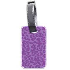 Purple Big Cat Pattern Luggage Tag (two Sides) by Angelandspot