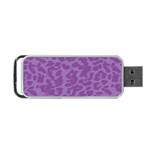 Purple Big Cat Pattern Portable USB Flash (Two Sides) Front