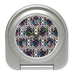 Boho Geometric Travel Alarm Clock by tmsartbazaar