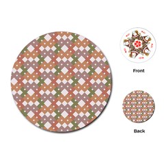 Squares And Diamonds Playing Cards Single Design (round) by tmsartbazaar