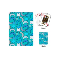 Cloudy Blue Moon Playing Cards Single Design (mini) by tmsartbazaar