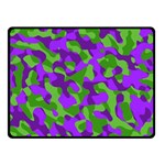 Purple and Green Camouflage Double Sided Fleece Blanket (Small)  45 x34  Blanket Back
