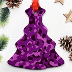 Dark Purple Camouflage Pattern Ornament (Christmas Tree)  Front