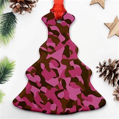 Pink And Brown Camouflage Ornament (christmas Tree)  by SpinnyChairDesigns