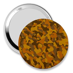 Brown And Orange Camouflage 3  Handbag Mirrors by SpinnyChairDesigns