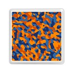Blue and Orange Camouflage Pattern Memory Card Reader (Square) Front