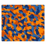 Blue and Orange Camouflage Pattern Double Sided Flano Blanket (Small)  50 x40  Blanket Front