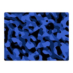 Black And Blue Camouflage Pattern Double Sided Flano Blanket (mini)  by SpinnyChairDesigns