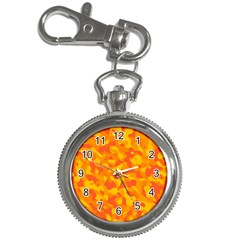Orange And Yellow Camouflage Pattern Key Chain Watches by SpinnyChairDesigns