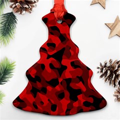 Red And Black Camouflage Pattern Christmas Tree Ornament (two Sides) by SpinnyChairDesigns