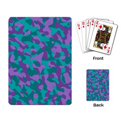 Purple And Teal Camouflage Pattern Playing Cards Single Design (rectangle) by SpinnyChairDesigns