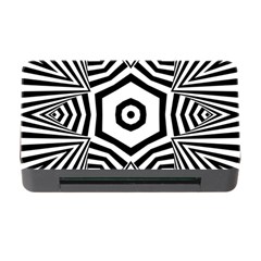 Black And White Line Art Stripes Pattern Memory Card Reader With Cf by SpinnyChairDesigns