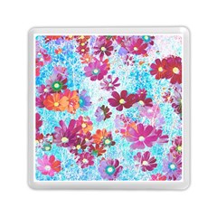 Cosmos Flowers Memory Card Reader (square) by DinkovaArt