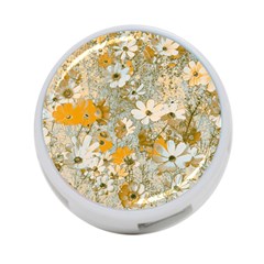 Cosmos Flowers Sepia Color 4-port Usb Hub (two Sides) by DinkovaArt