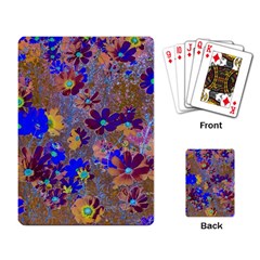 Cosmos Flowers Brown Blue Playing Cards Single Design (rectangle) by DinkovaArt