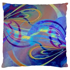 Infinity Painting Blue Large Cushion Case (one Side) by DinkovaArt