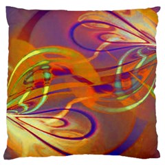 Infinity Painting Orange Large Cushion Case (one Side) by DinkovaArt