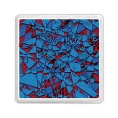 Red Blue Abstract Grunge Pattern Memory Card Reader (square) by SpinnyChairDesigns