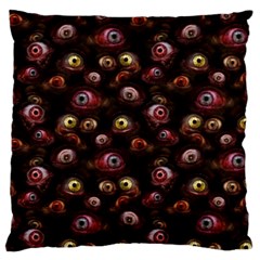 Zombie Eyes Pattern Large Flano Cushion Case (two Sides) by SpinnyChairDesigns