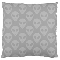 Grey Aliens Ufo Large Flano Cushion Case (one Side) by SpinnyChairDesigns