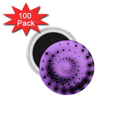 Abstract Black Purple Polka Dot Swirl 1 75  Magnets (100 Pack)  by SpinnyChairDesigns
