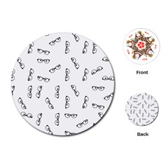 Geek Glasses With Eyes Playing Cards Single Design (round) by SpinnyChairDesigns