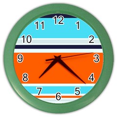 Tri Color Stripes Color Wall Clock by tmsartbazaar