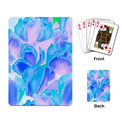 Ciclamen Flowers Blue Playing Cards Single Design (rectangle) by DinkovaArt