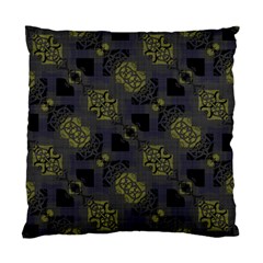 Grey Green Black Abstract Checkered Stripes Standard Cushion Case (two Sides) by SpinnyChairDesigns