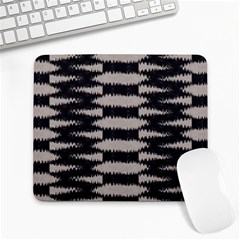 Black And White Zebra Ikat Stripes Large Mousepads by SpinnyChairDesigns