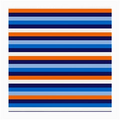 Ocean Blue Stripes Medium Glasses Cloth (2 Sides) by tmsartbazaar
