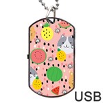 Cats and fruits  Dog Tag USB Flash (Two Sides) Front