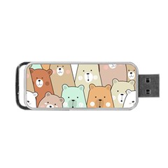 Colorful-baby-bear-cartoon-seamless-pattern Portable Usb Flash (two Sides) by Sobalvarro