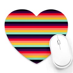 Contrast Rainbow Stripes Heart Mousepads by tmsartbazaar