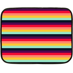 Contrast Rainbow Stripes Fleece Blanket (mini) by tmsartbazaar