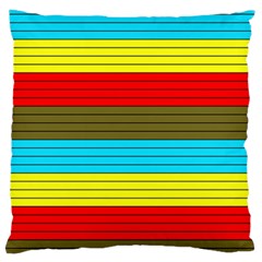 Multicolor With Black Lines Large Cushion Case (one Side) by tmsartbazaar