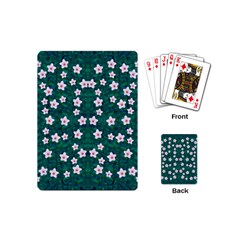 Porcelain Flowers  On Leaves Playing Cards Single Design (mini) by pepitasart