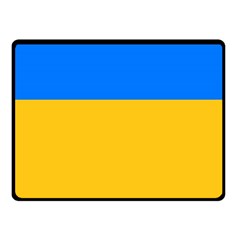 Bright Yellow With Blue Double Sided Fleece Blanket (small)  by tmsartbazaar