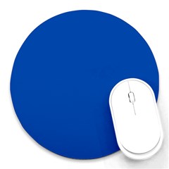 True Cobalt Blue Color Round Mousepads by SpinnyChairDesigns