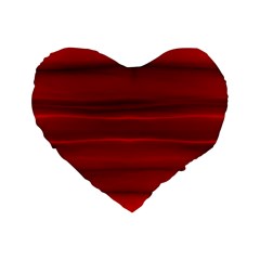 Scarlet Red Ombre Standard 16  Premium Heart Shape Cushions by SpinnyChairDesigns